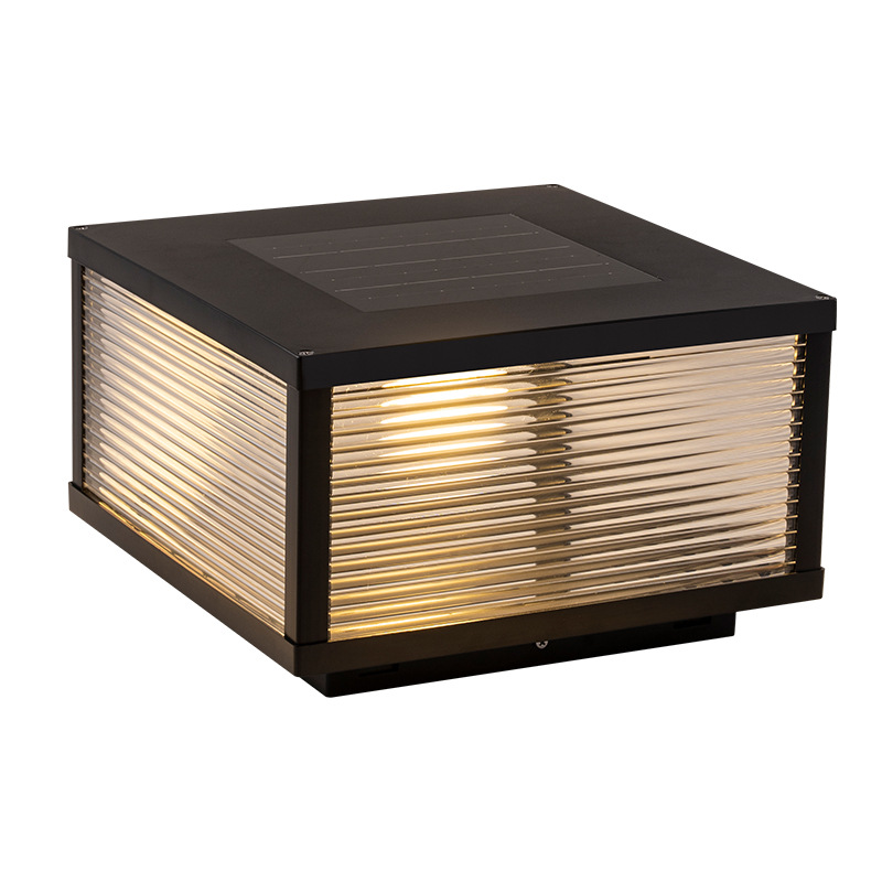 Solar-powered column head lights, outdoor waterproof community fence column lights, household villa balcony courtyard gate column lights Item Picture