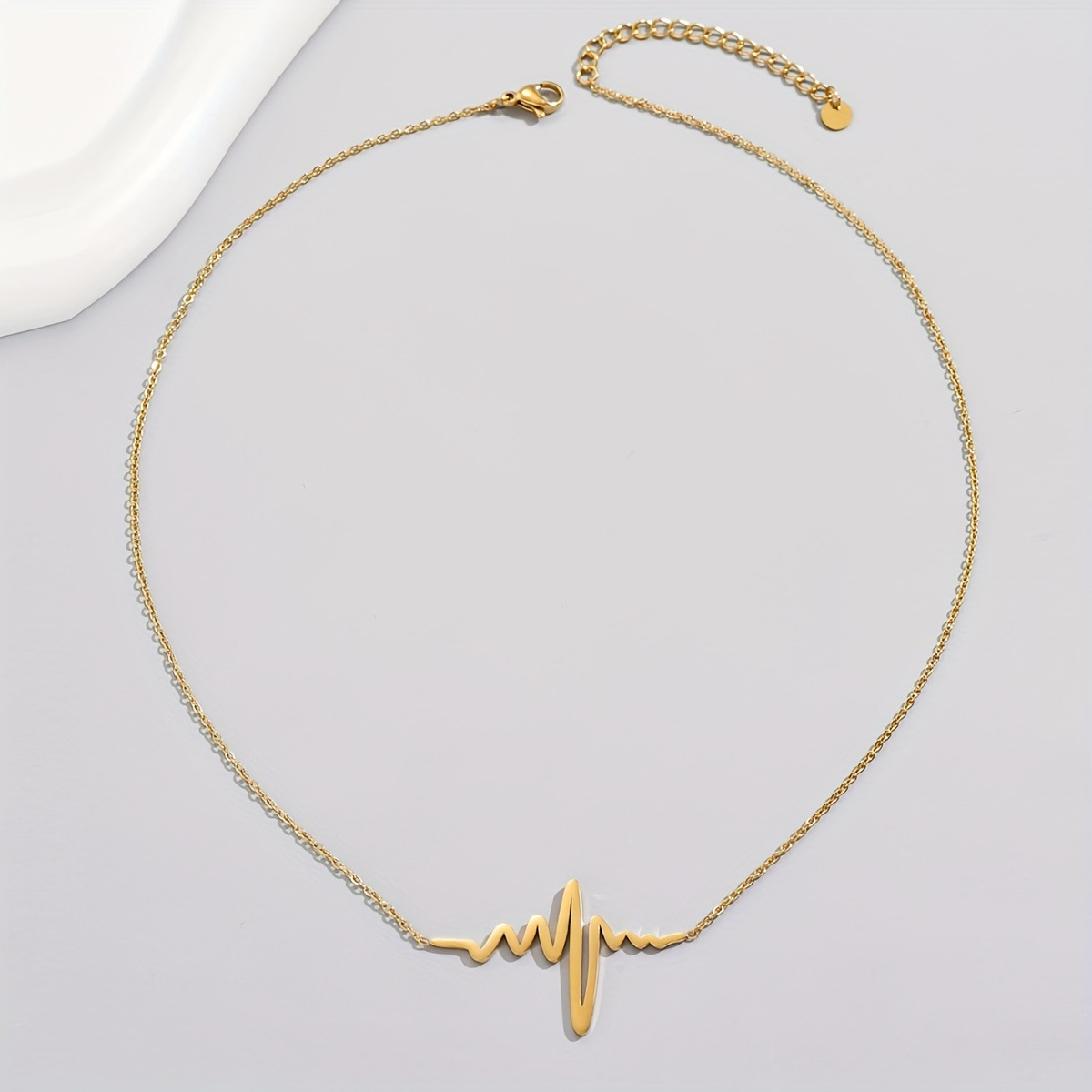 心跳波形不锈钢锁骨链 镀金轻奢 ins 风 夏季穿搭女士气质高级感