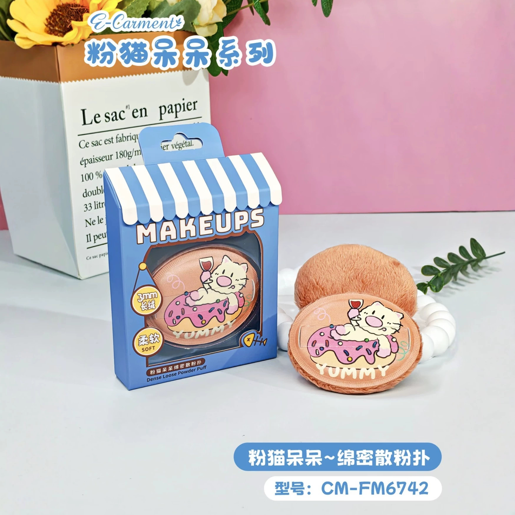 TTR粉猫猫棉花糖气垫粉扑散粉饼粉底液干湿两用大号定妆不吃粉 Application Scenario