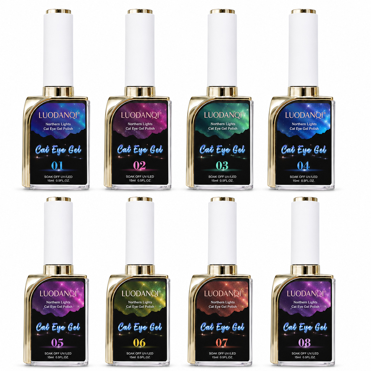 The new 8-color 9D cat's eye glue dreamy starry sky nail art is a popular choice for cross-border nail art details Picture