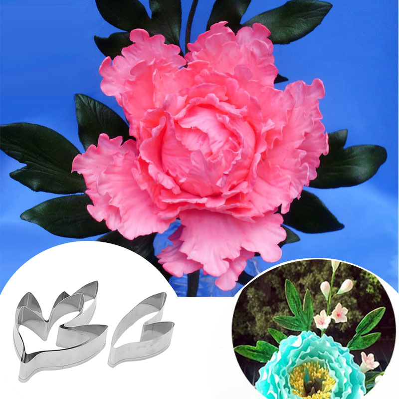 厨房用品烘培模具蛋糕装饰模具不锈钢牡丹花叶子切模套装翻糖蛋糕工具A339