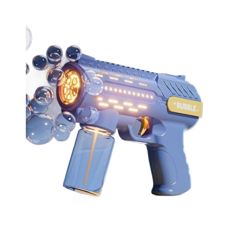 New type of luminous space gun bubble blowing machine, fully automatic children's handheld multi-hole bubble gun, street stall toy wholesale Item Picture