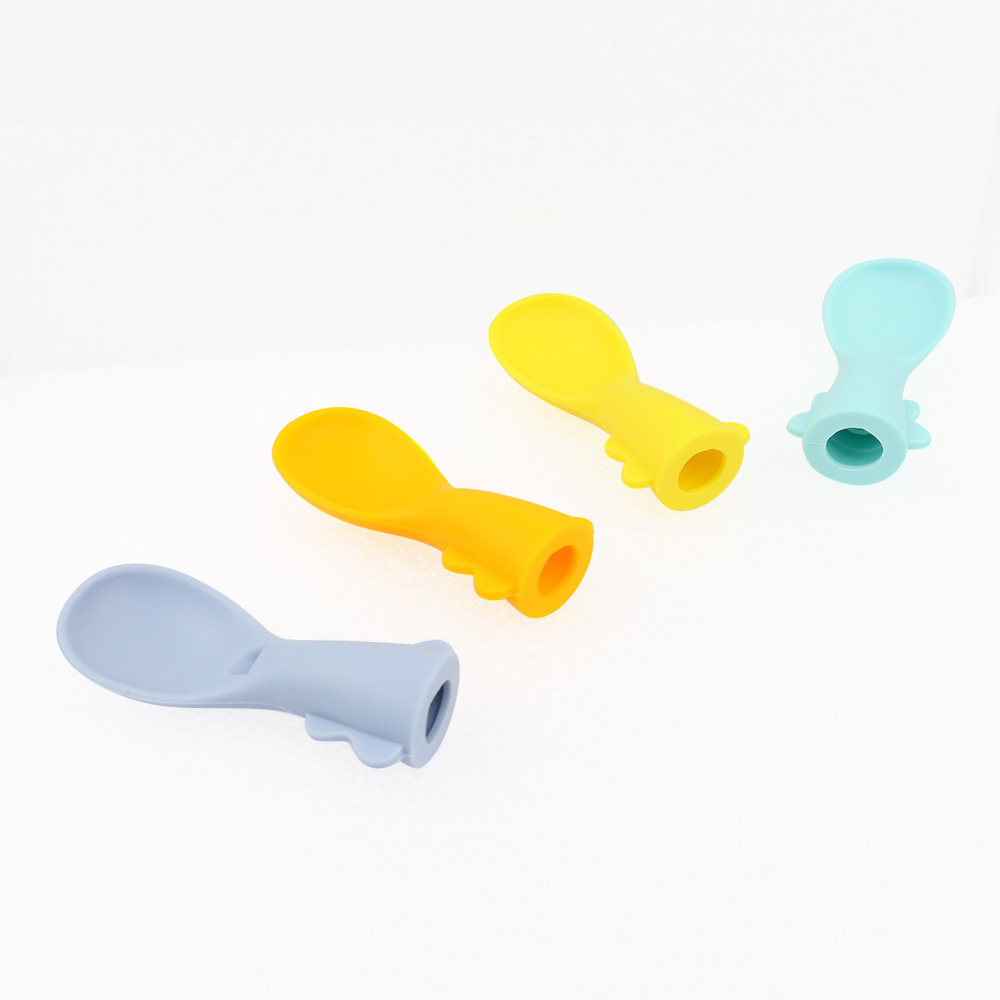 Children's complementary food bag conversion spoon silicone replacement spoon head feeding baby squeeze bottle fruit and vegetable puree spoon in stock Item Picture