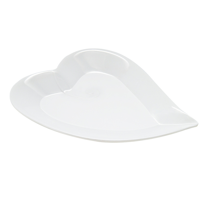 Melamine tableware, white imitation porcelain irregular-shaped plates, hotel and restaurant commercial irregular cold dish plates, creative plates Application Scenario