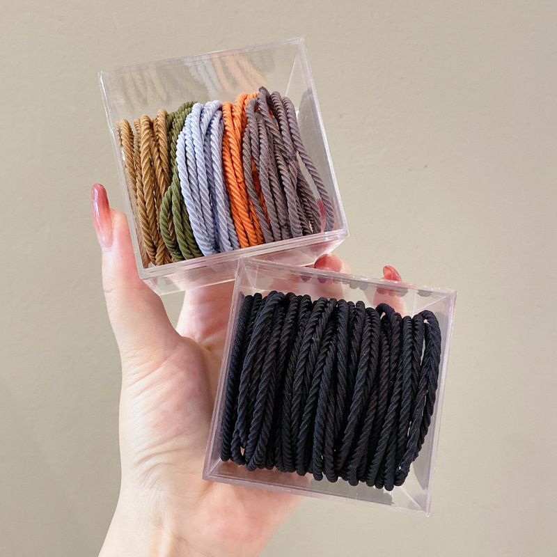 2023 New style leather band women's simple hair band, hair tie rubber band, high ponytail hair tie, hair band, leather band hair tie details Picture