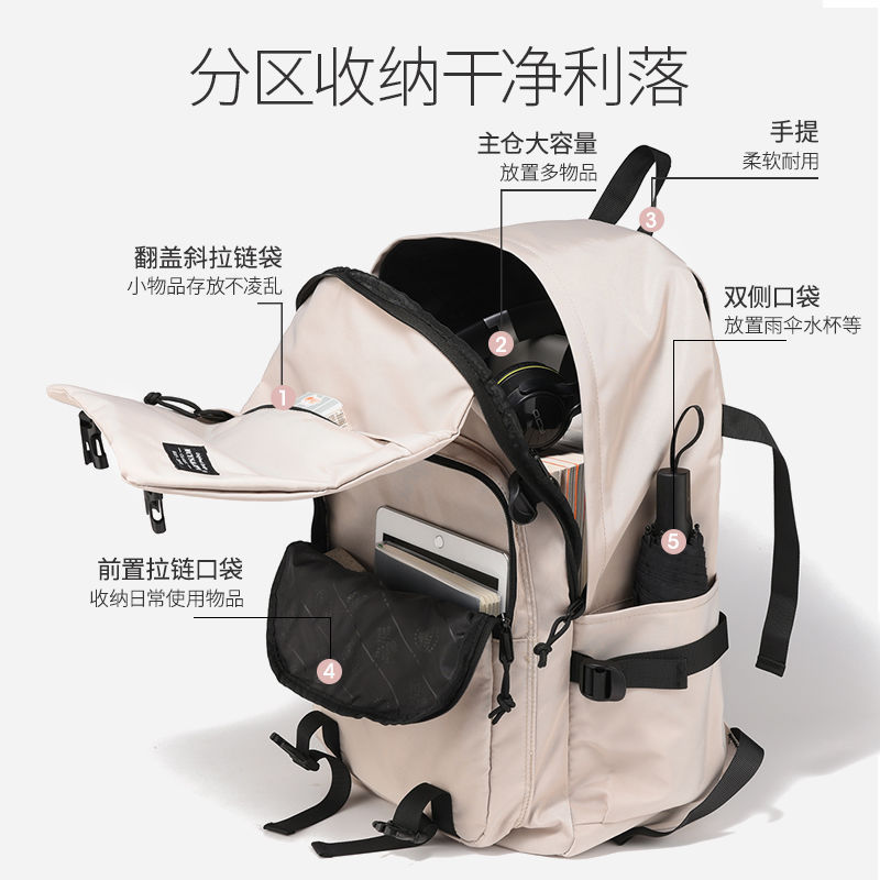 ins backpacks for men: simple and versatile, large-capacity casual travel bags for women. Schoolbags for junior high school, senior high school and college students Application Scenario