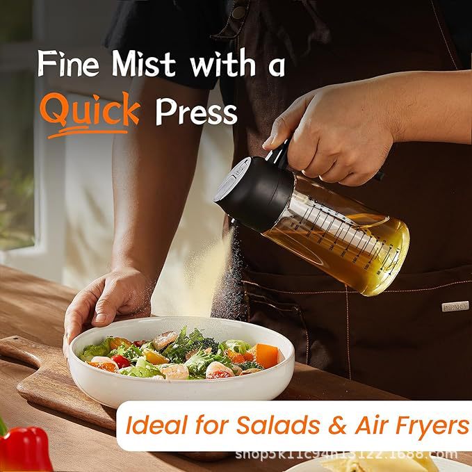 Amazon-exclusive kitchen household two-in-one oil sprayer, atomizing oil bottle, edible oil sprayer with large capacity details Picture