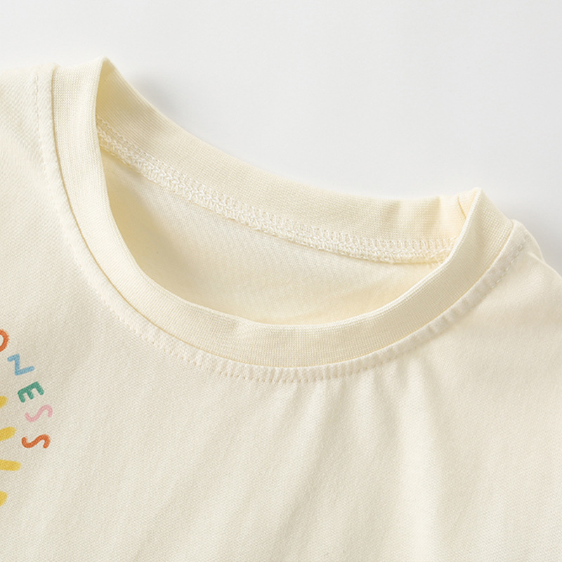 malwee's new summer collection of stylish European and American children's round-neck short-sleeved casual T-shirts for cute little girls details Picture