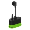 Green shell EU outdoor smart dual-plug socket with USB charging port Item Picture