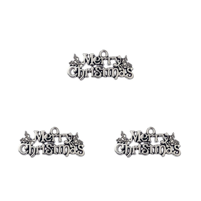 DIY zinc alloy is a popular Christmas English letter pendant, necklace, bracelet, keychain and pendant in Europe and America