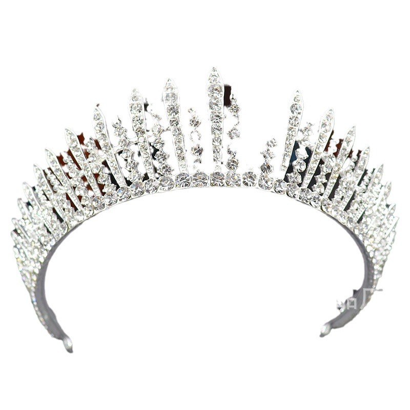 Korean-style water diamond crown for export, rose gold bride wedding dress, wedding hair accessory, children's princess birthday crown Item Picture