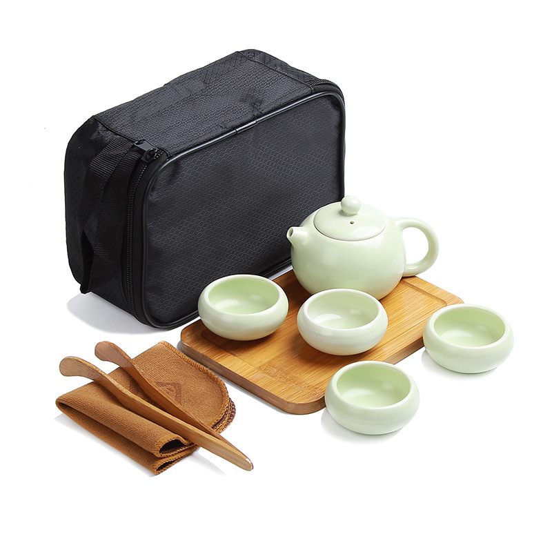 Kung Fu tea set, Ding kiln matte Xi Shi teapot, portable gift box, tea set, office gift, ceramic wholesale and customization Item Picture