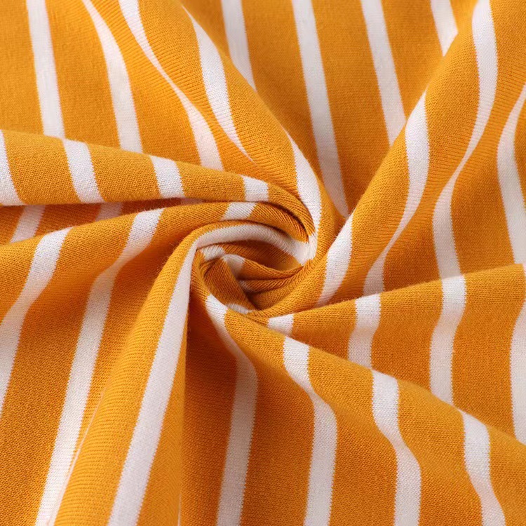 32s combed cotton frame striped fabric 170g stretch yarn-dyed striped sweatshirt and pajamas knitted fabric details Picture