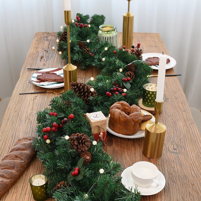 2.7米圣诞藤条加密带松果圣诞节装饰品扶手栏杆圣诞装饰藤条现货细节图