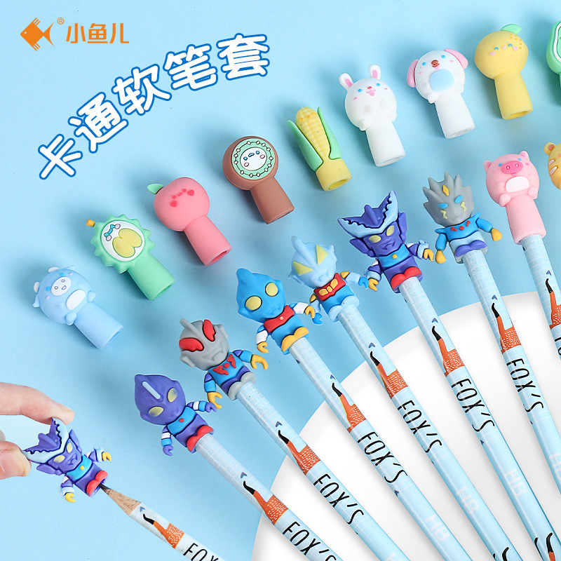 Xiaoyu 'er cartoon pen cap, cute pencil cartoon protective case, silicone decorative protective cap wholesale