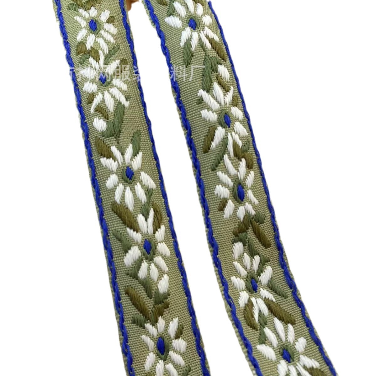 2.1cm New ethnic-style jacquard embroidery ribbon hair accessory, headwear, Hanfu performance costume accessories, bow Item Picture