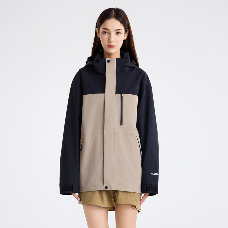 天猫伯同款户外冲锋衣女情侣款三合一防风防雨徒步登山服外套男细节图