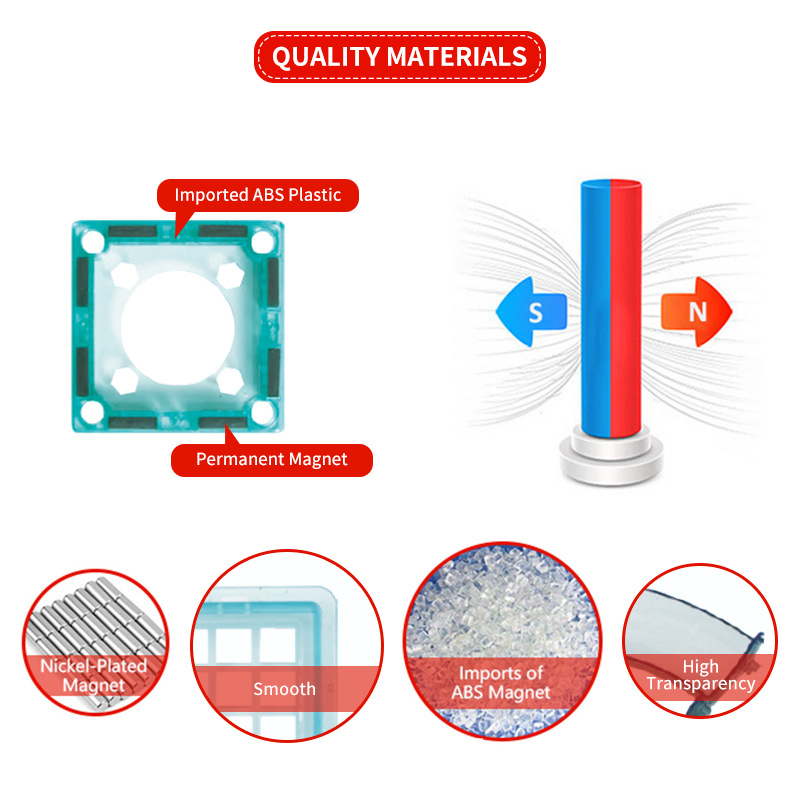A set of magnetic building blocks, magnetic sheets, light and shadow children's magnetic building block toys, bulk assembly vehicle, in stock Specification image