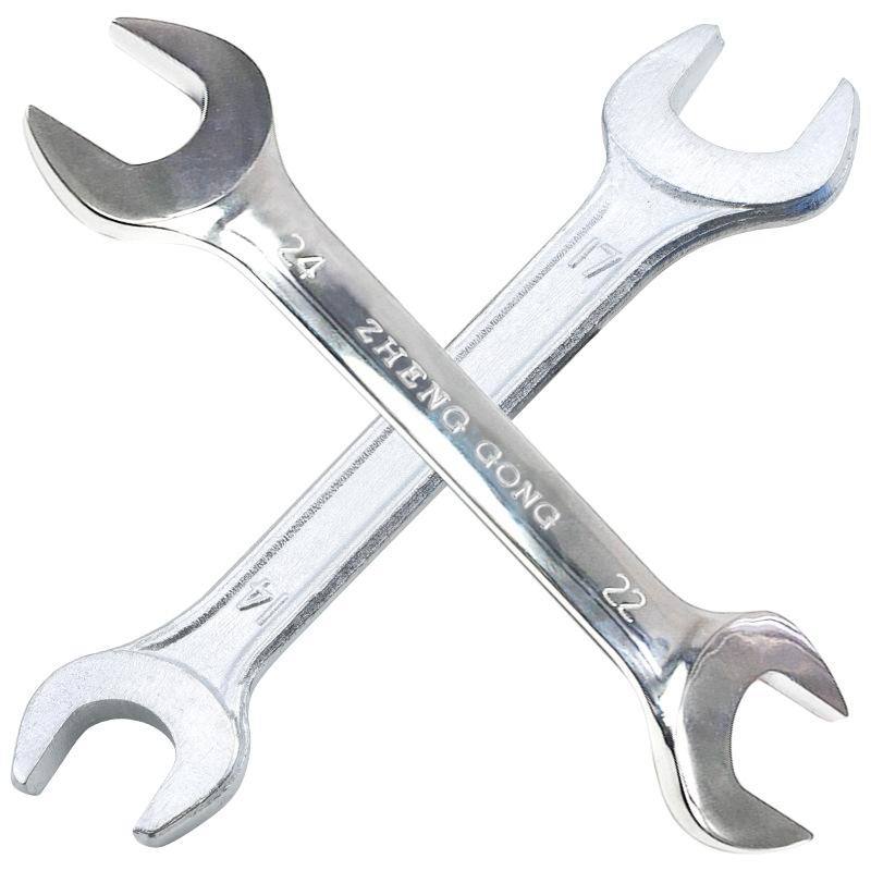 Galvanized double-ended open-end wrench, fork wrench, hexagonal open-end wrench, a comprehensive range of hardware tools, handle 5.5mm-22mm Item Picture
