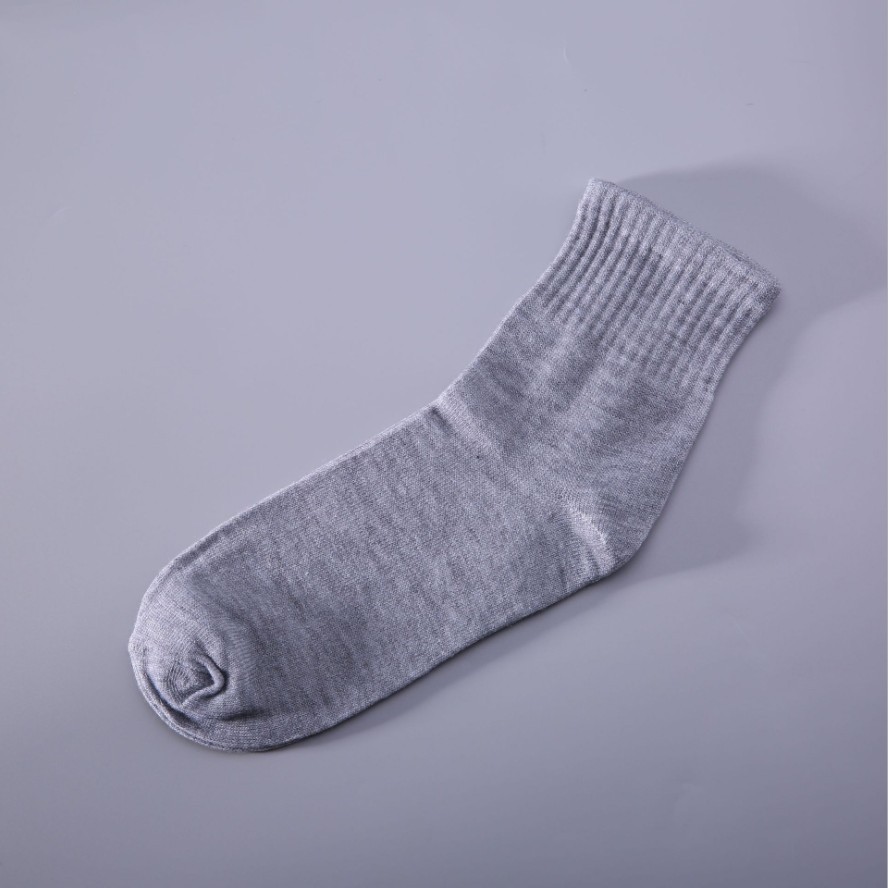 Black, white and grey solid color mid-calf socks, anti-odor no-wash socks, men's thin all-season casual business socks, disposable socks details Picture