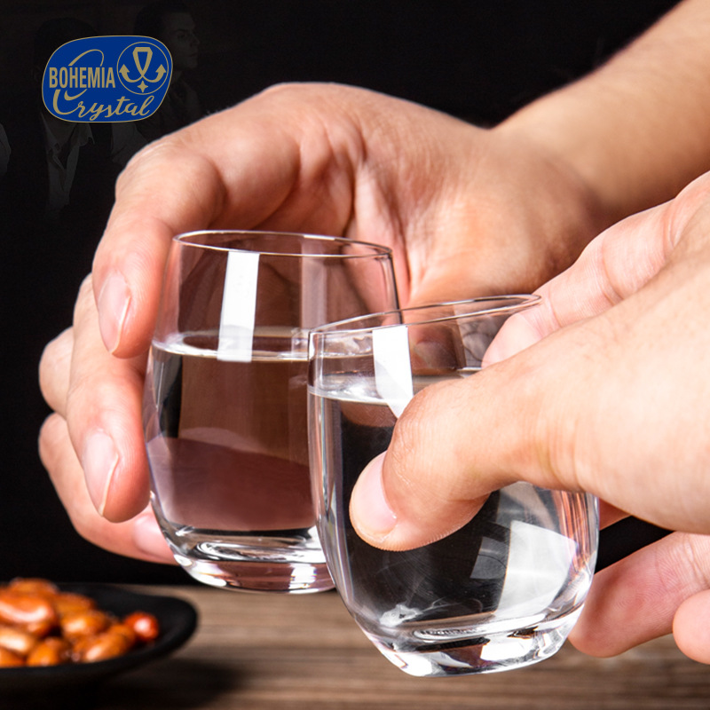 Czech imported lead-free crystal glass cups, thickened and simple style, high-temperature resistant and heat-resistant glass cups, wholesale for home and hotel use details Picture