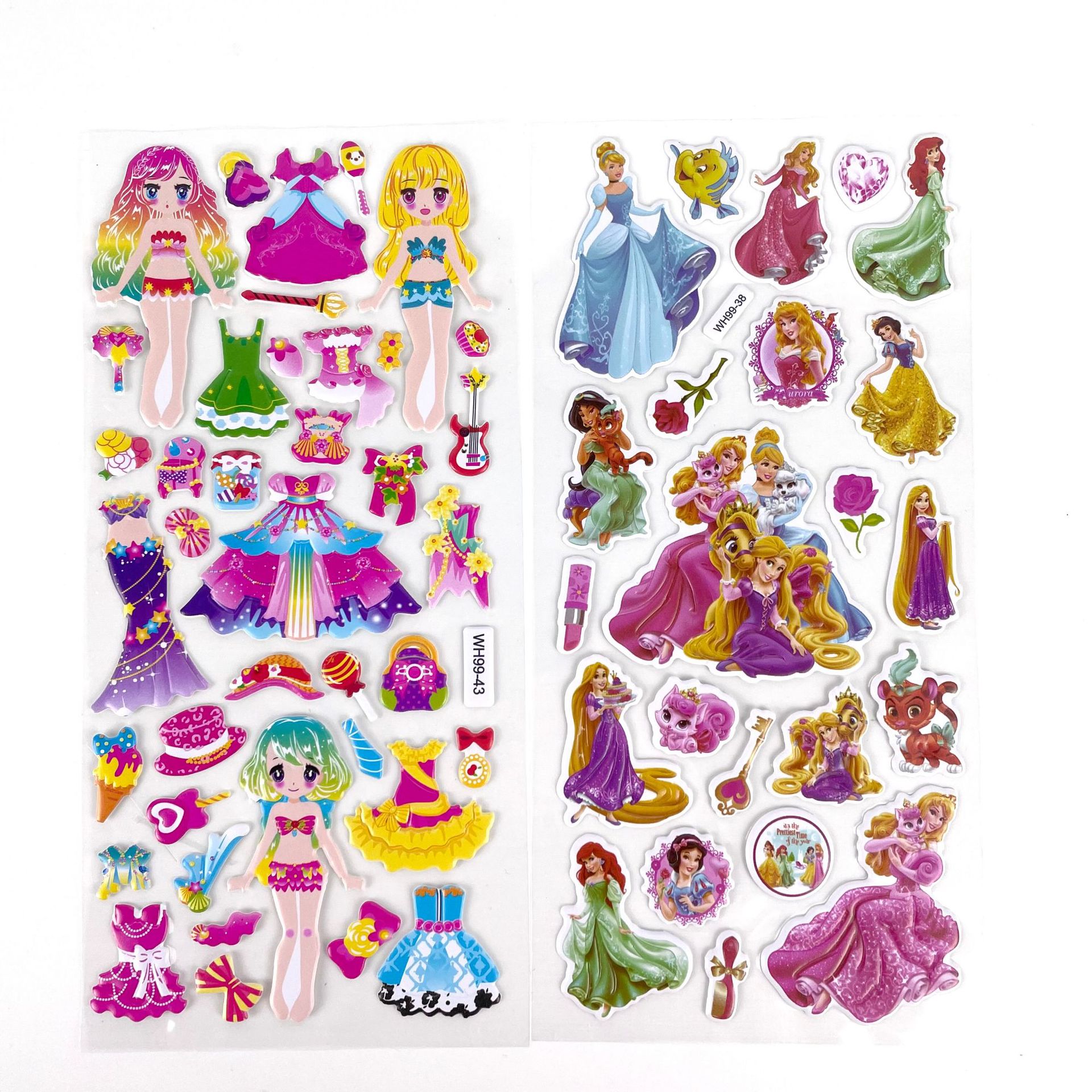 We offer a wide range of children's cartoon stickers, princess girl bubble stickers, dress-up little girl reward stickers in stock Application Scenario