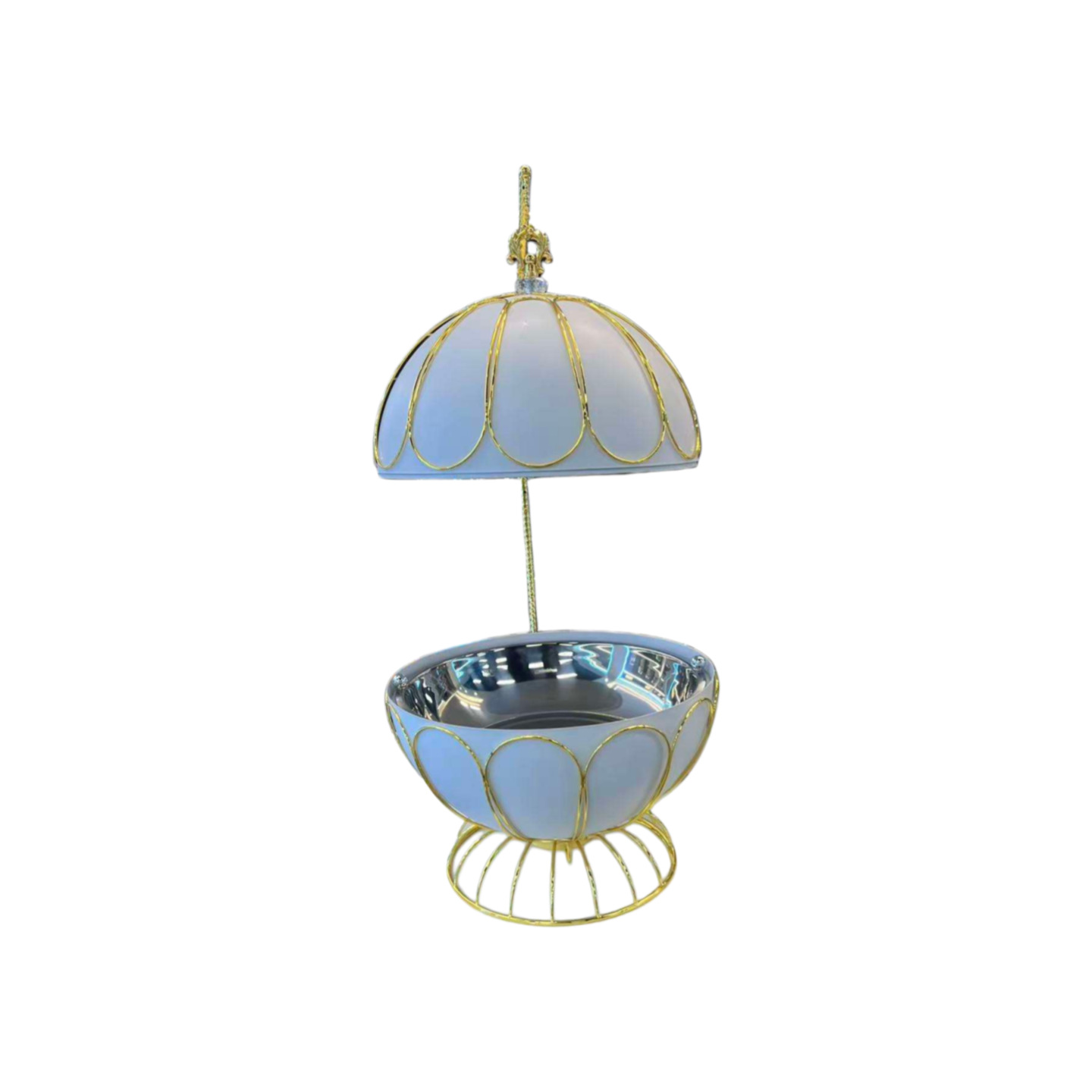 White stainless steel globe, self-service insulated dining stove, hanging cover, restaurant self-service fire boiler Chafing Dish Item Picture