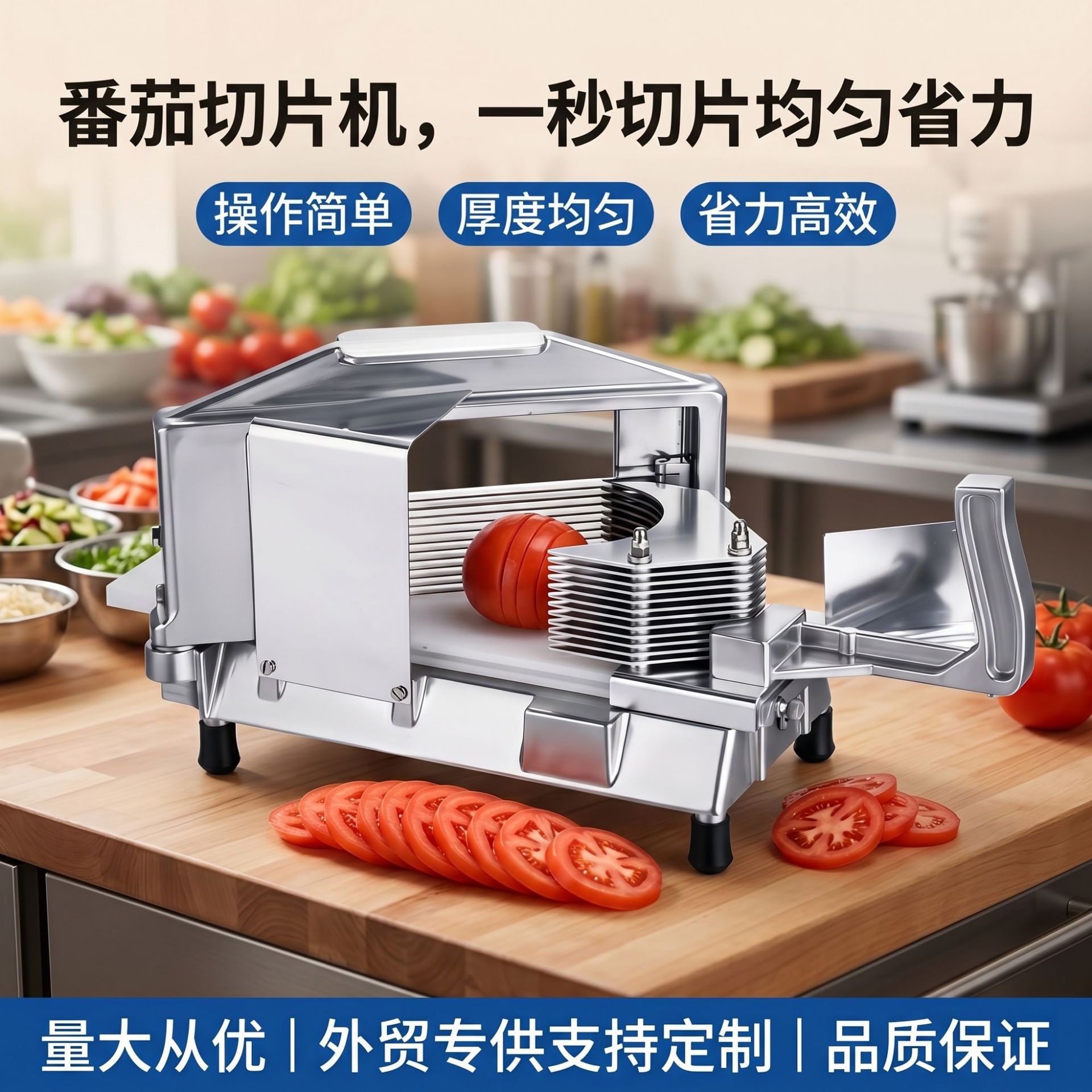 Cross-border foreign trade dedicated commercial manual tomato slicer, kitchen small fruit slicing processing equipment manufacturer