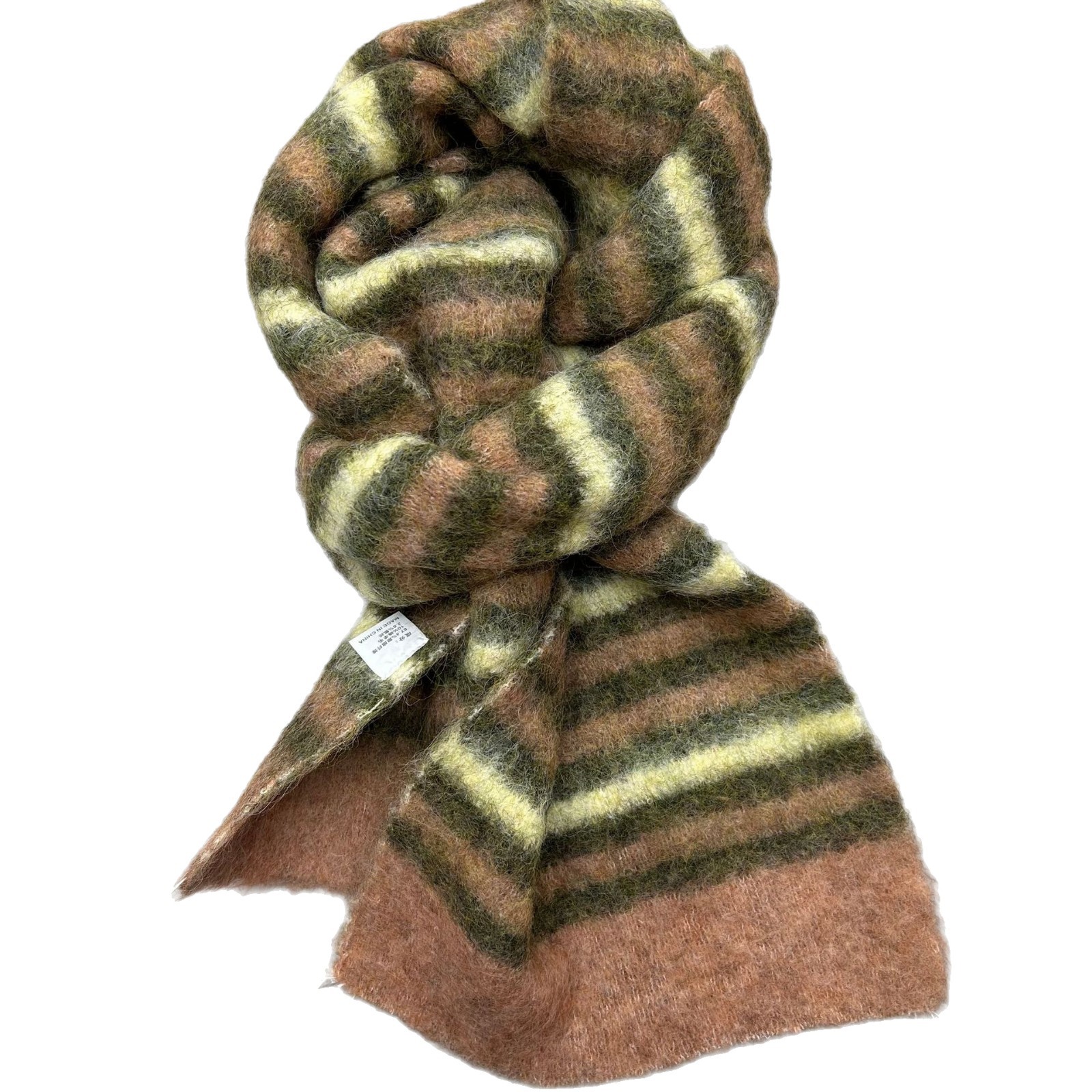 Fede Knitting ~2024 New Style Wool Striped Scarf for Women's winter fashion and high-end look, student warm Neck Item Picture