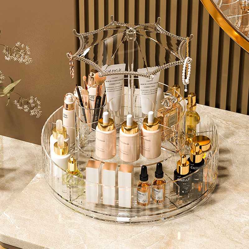 Lipstick storage box, desktop cosmetics, lipstick display stand, thickened transparent essence, eye cream and skin care product rack