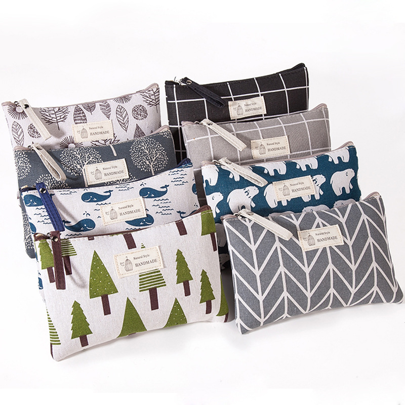 大号多功能帆布化妆包日韩休闲手拿洗漱用品收纳包学生笔袋现货