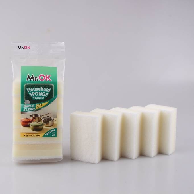 Mr.OK factory direct supply sponge scouring pads, double-sided cleaning sponges, kitchen cleaning sponges, dishwashing sponges, pot scrubbing sponges details Picture