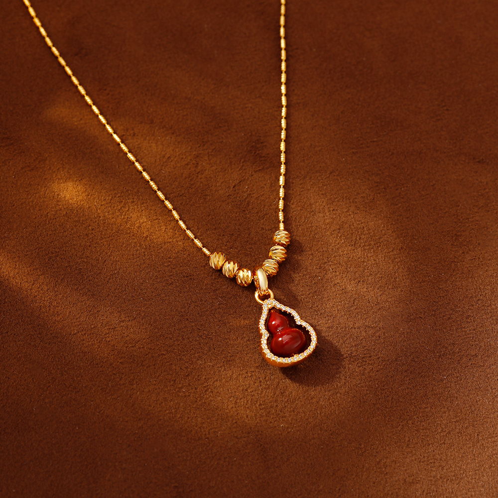 Hyacinth珐琅滴油福禄葫芦吊坠项链女精致轻奢气质锁骨链颈链抖音直播爆款