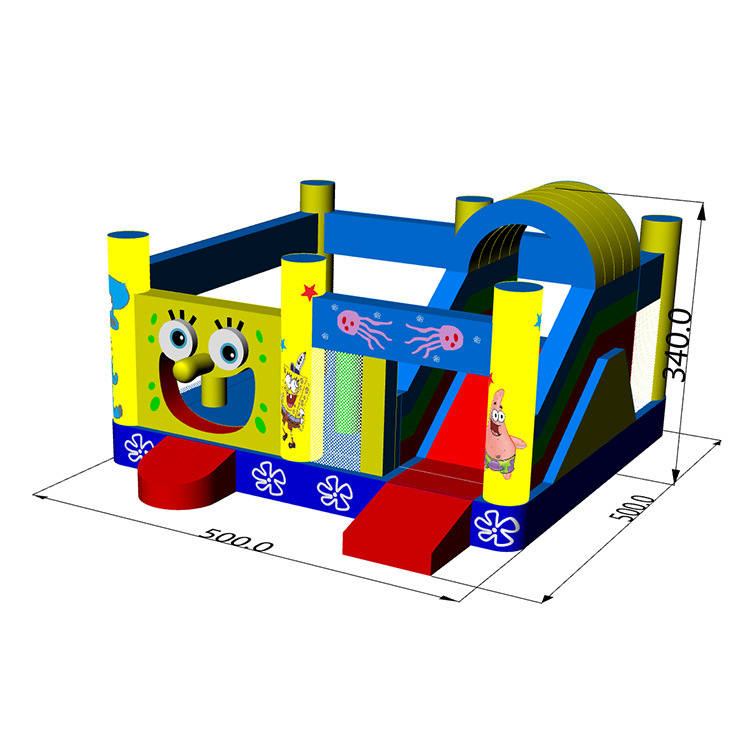 外贸充气城堡 儿童家用淘气堡 小型充气蹦蹦床室内外充气滑梯厂家白底实物图