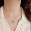 French-style fashionable and simple water drop metal small fish pendant necklace for women's daily commuting, cute and versatile collarbone chain wholesale Specification image