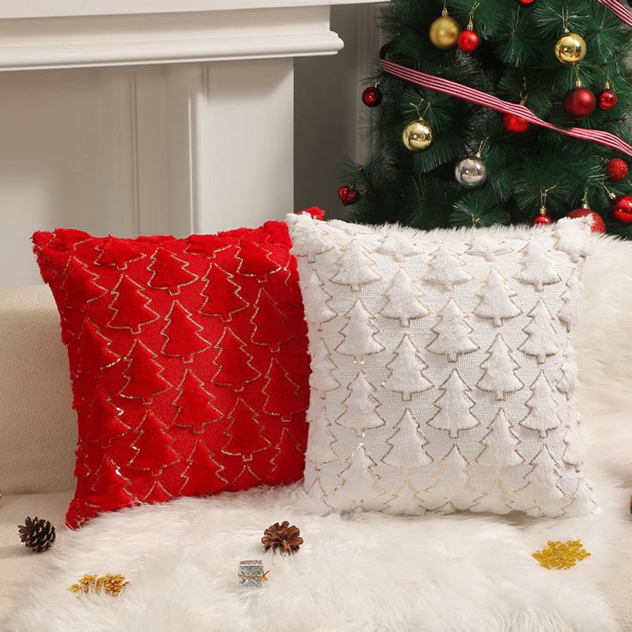New cross-border Christmas pillowcase, Christmas tree home sofa cushion, holiday decoration cushion cover Specification image