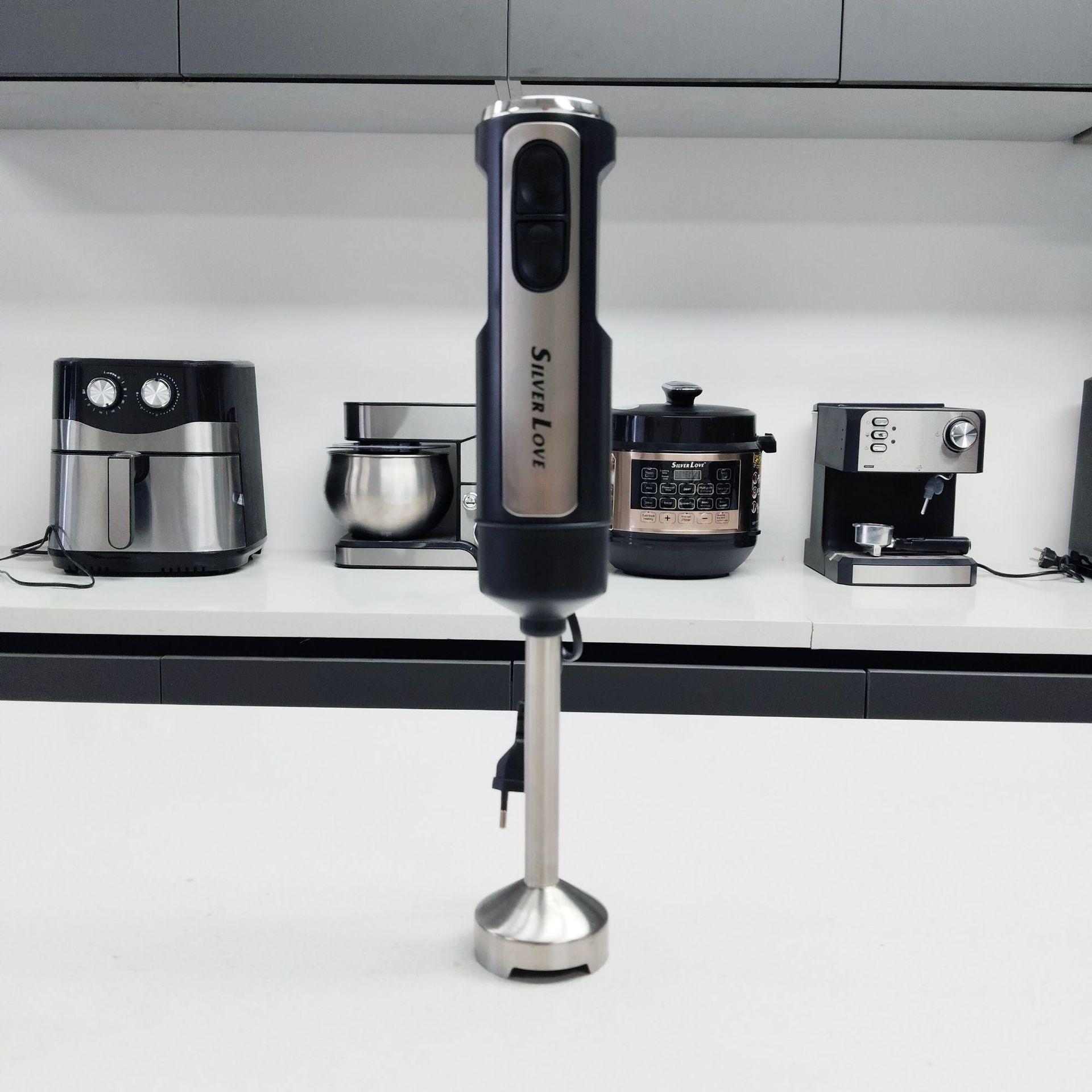 European standard cross-border trade portable household kitchen blender, handheld electric stainless steel cooking stick blender, electric Z209 Application Scenario