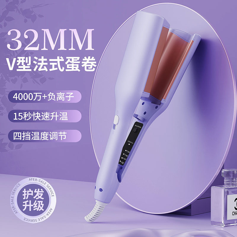 32mm French egg-shaped curling iron, water ripple large roll, wavy wool roll, negative ion non-damaging hair tool details Picture