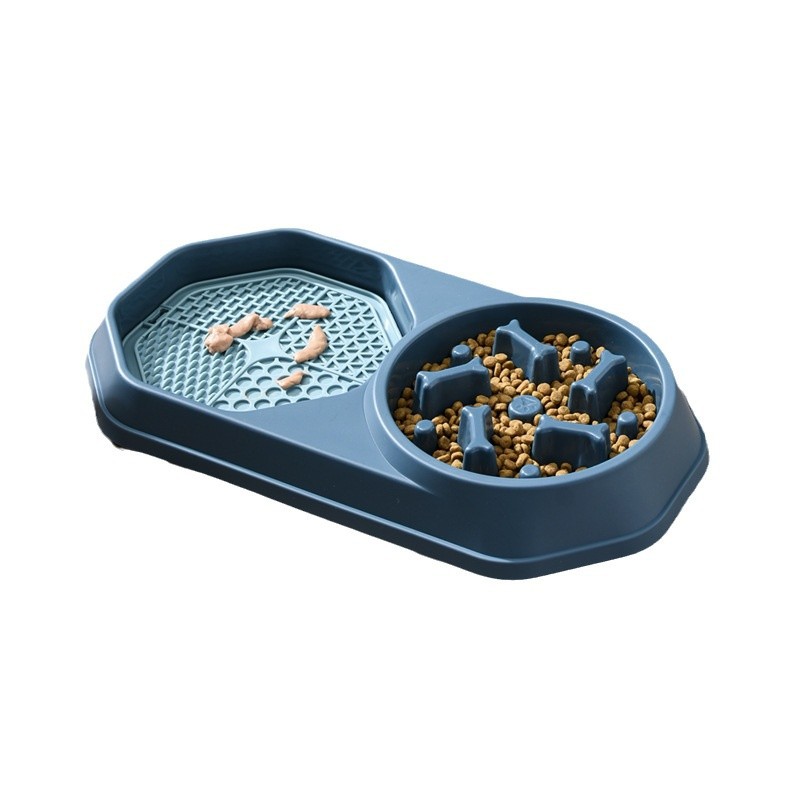 Rongka Pet Cross-border Anti-Tipping cat Bowl, dog bowl, Feeder, anti-choking dog bowl, rice bowl, plastic pet bowl, slow food bowl Item Picture