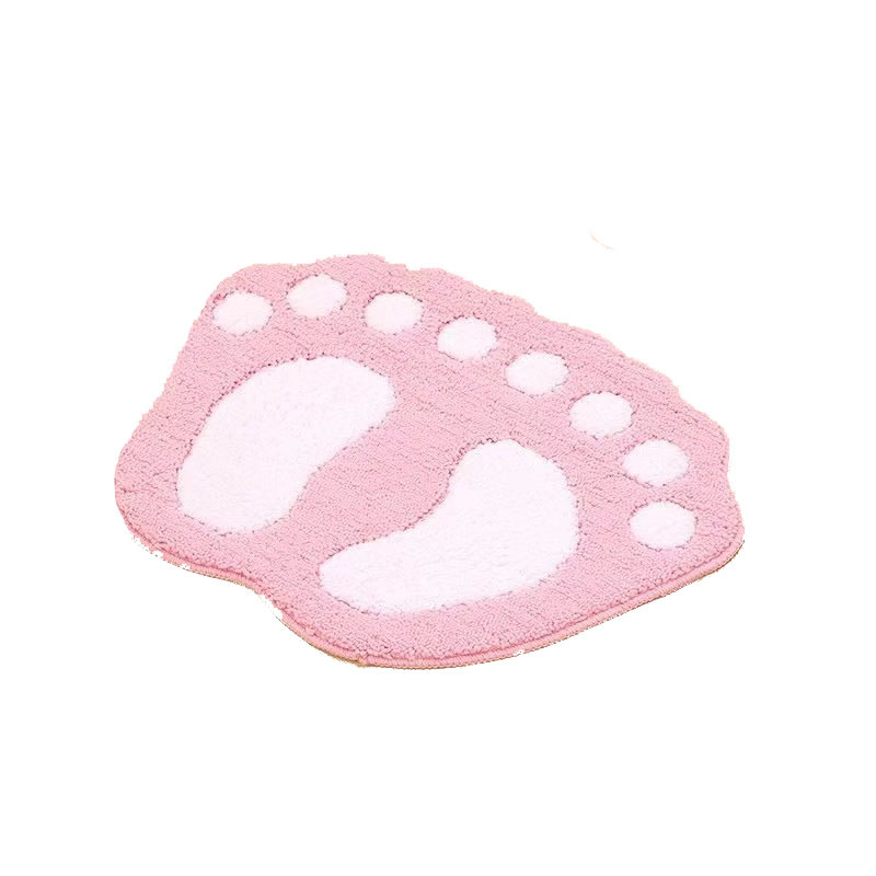 Factory direct sales of new anti-slip floor MATS with foot shapes, super-fine multi-color TPR bottom bathroom footprint door MATS wholesale Item Picture