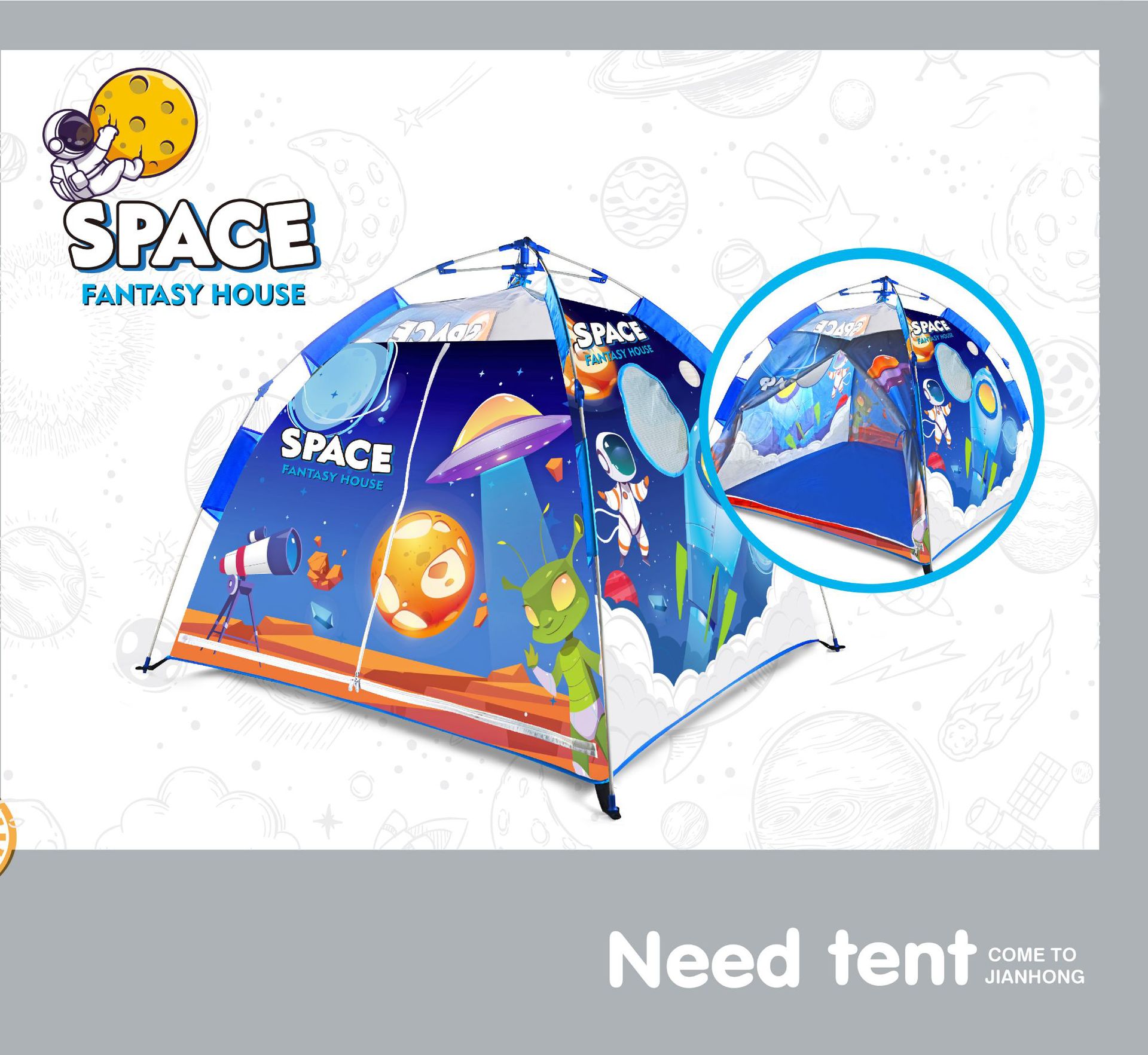 跨境亚马逊儿童帐篷自动折叠室内外宝宝游戏屋男女孩过家家小房子产品图