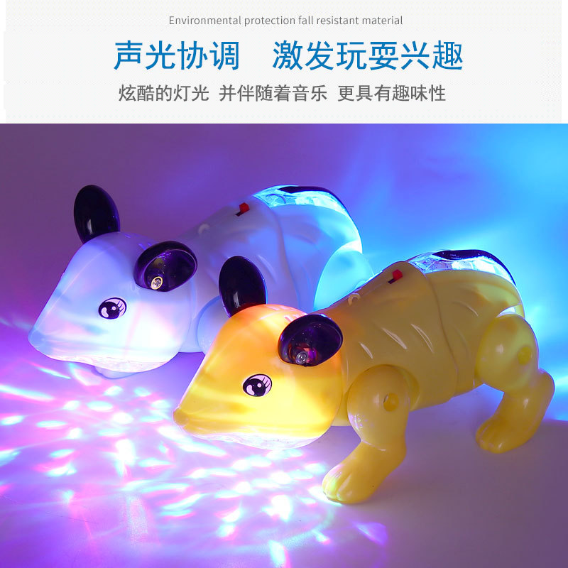 Electric leash mouse, music, luminous projection mouse, 2020 Year of the Rat, hot-selling children's street stall wholesale supply details Picture