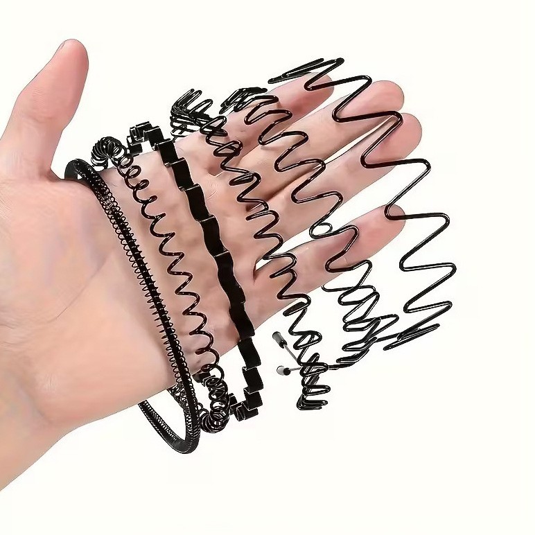 This hair band is specially designed for boys and girls to wash their faces and exercise. It features black iron wire that won't fall off and is anti-slip. It also comes with hair clips for the back of the head and bangs