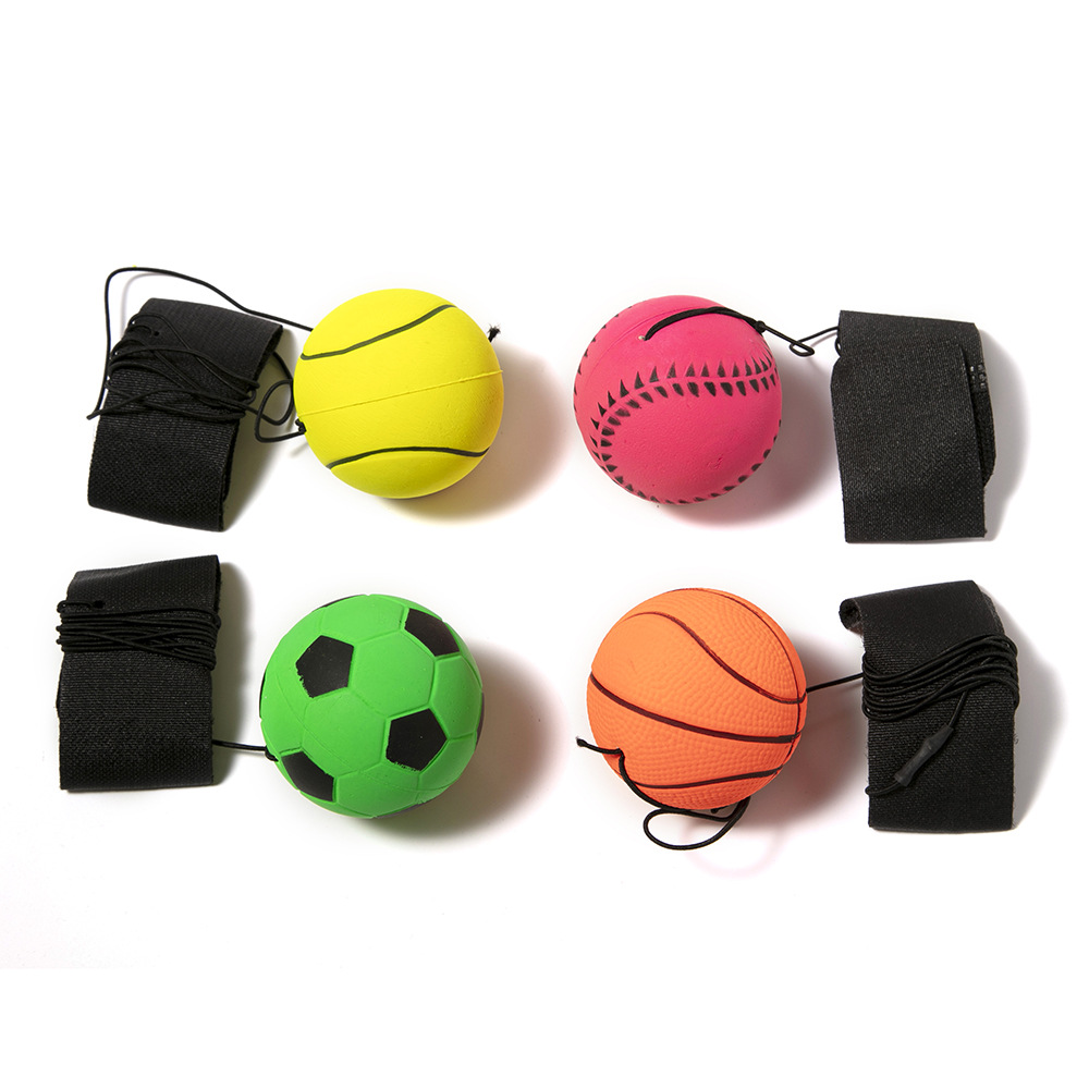 The factory sells 6.3 cm eco-friendly rubber hand-thrown foam fluorescent elastic wrist balls by itself. Rubber pressure relief and venting ball