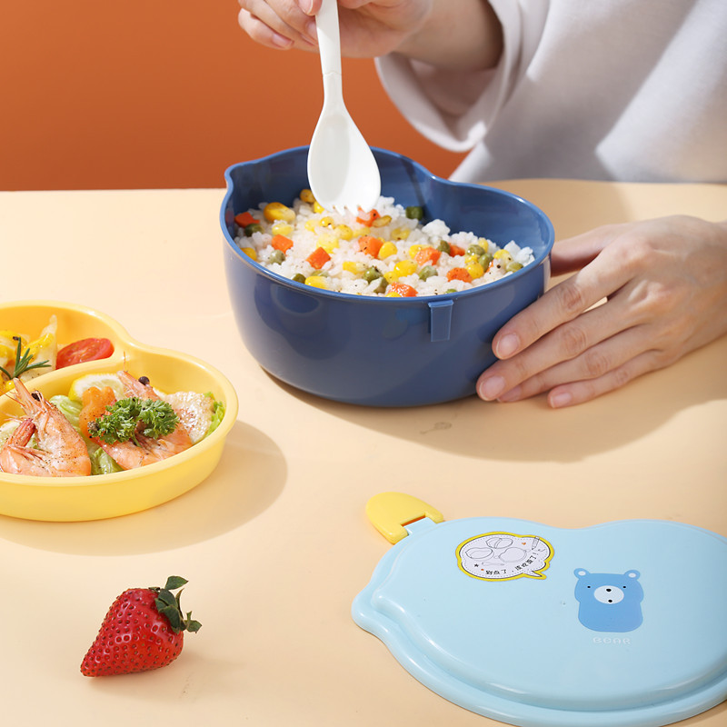 Cute little chicken children and students cartoon portable lunch box, food-grade PP microwave bento, snack box, salad box Specification image