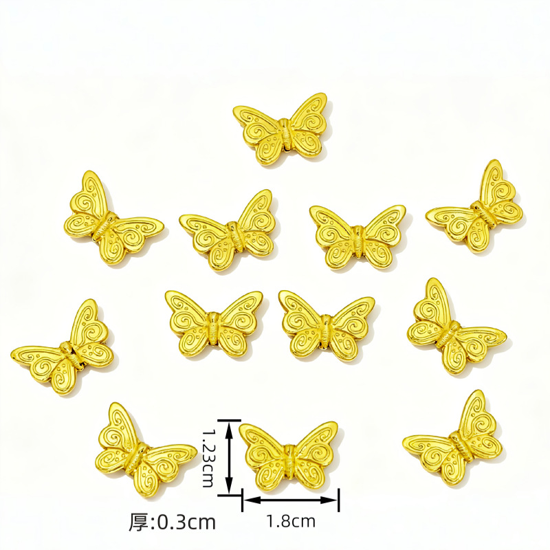Vintage alloy butterfly beads ethnic DIY pulsera collar beads accesorios varios a través de agujeros butterfly beads Item Picture