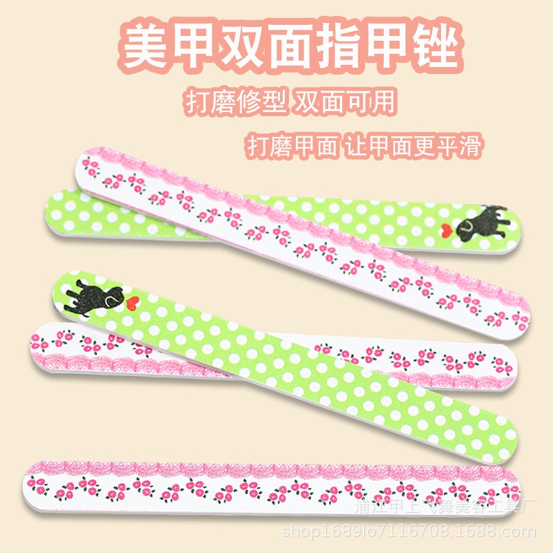 现货单面印花指甲搓打磨条抛光砂条修甲型指甲锉源头厂家双面搓条产品图