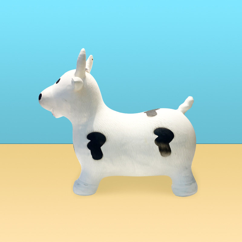 Wholesale of cute cows, inflatable jumping horses, children and babies, inflatable toys, mounts, painted music, thickened animal cows Specification image