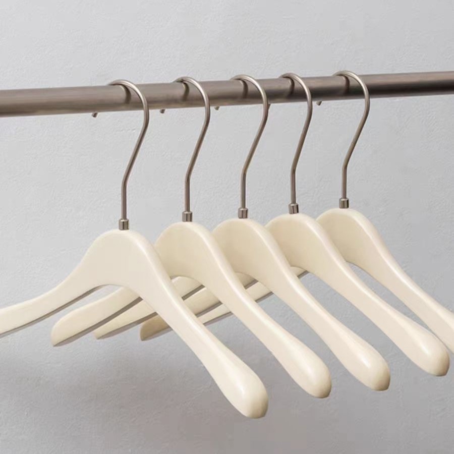 服装店衣架 仿木米白防滑无痕衣撑 轻奢女装店专用衣架加厚加粗＋LOGO