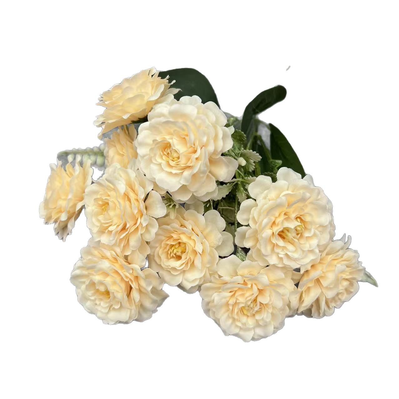 假花/仿真花DIY发饰配件/5朵塑膠花/仿真花/塑膠花白底实物图